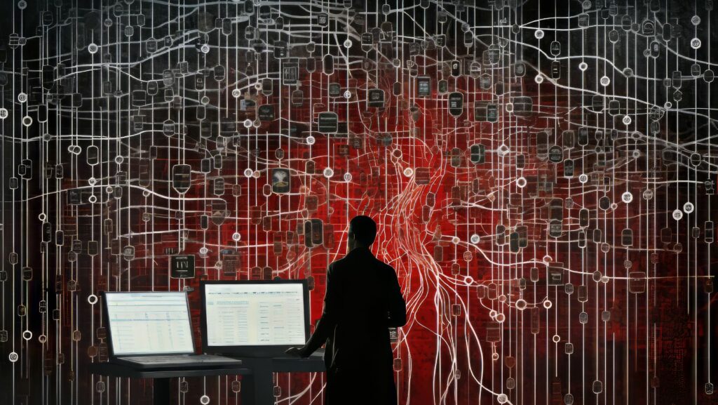 Futuristic business scene